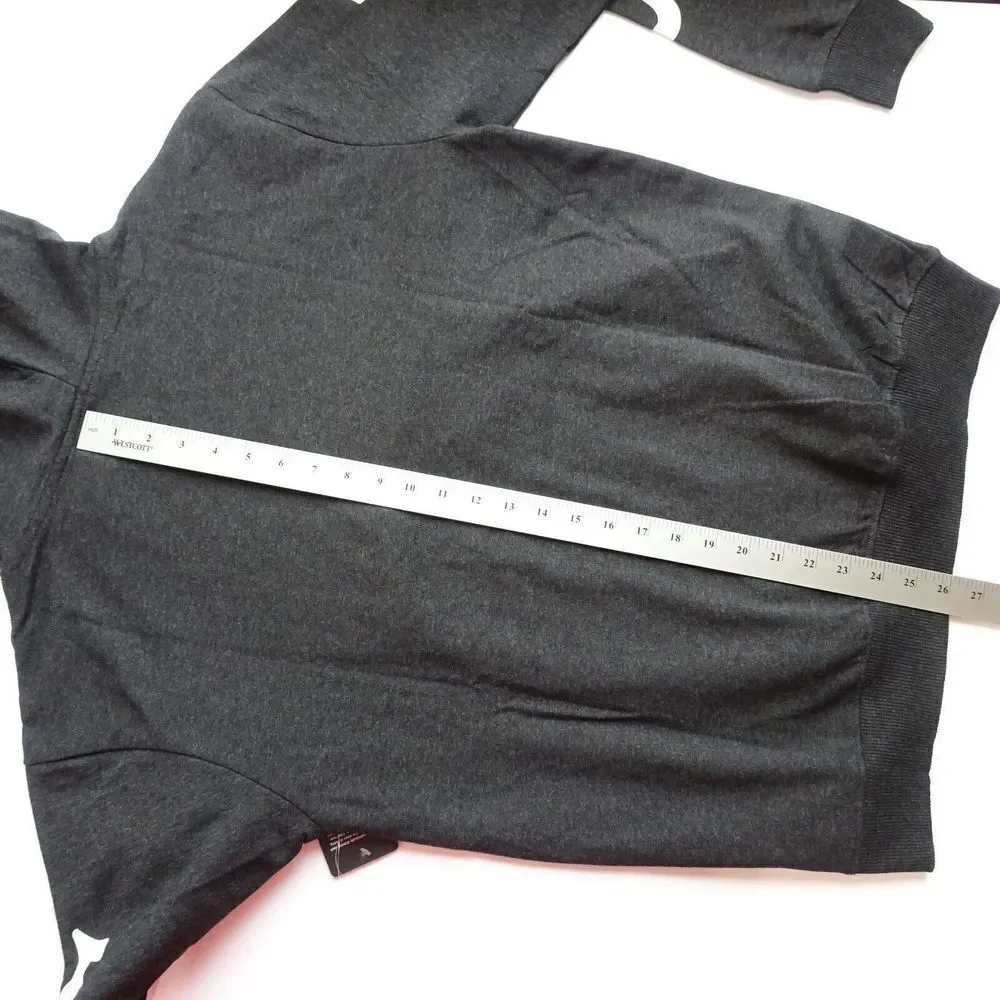 TRUE RELIGION Hooded Sweatshirt Pullover Lightweight Long SL Charcoal Gray NWT L